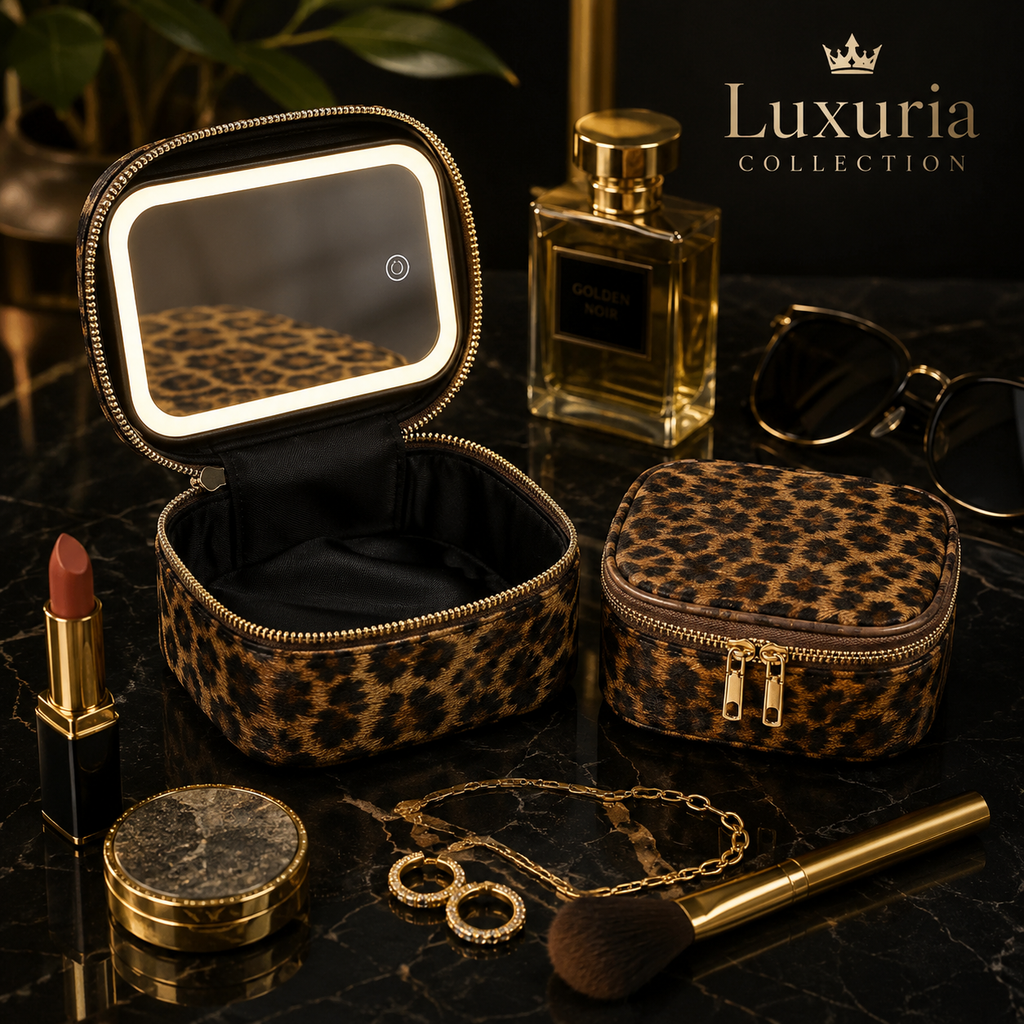 Mini Trousse de Maquillage avec Miroir — LED Ajustable ou Classique, 5 Coloris, Compacte & Voyage