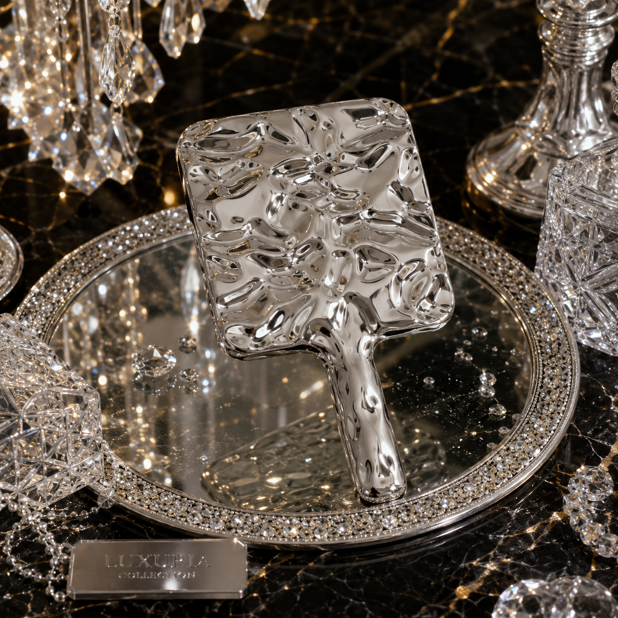 Miroir Coiffeuse À Main Électroplaqué — Haute Définition, Finition Chromée, 3 Tailles S / M / L
