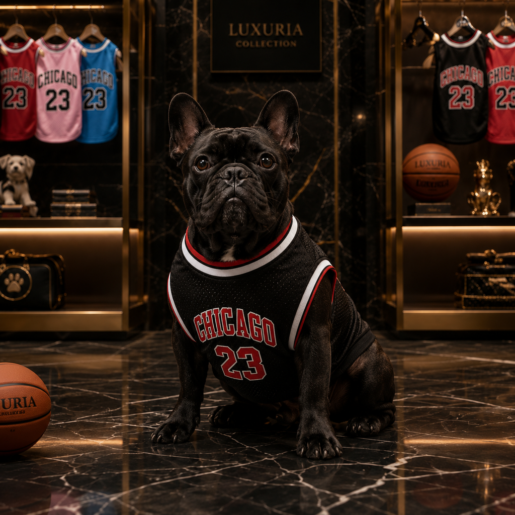 Maillot de Basket pour Chien & Chat – Débardeur Sport Respirant | Noir, Rouge, Rose, Bleu | XS à XXL