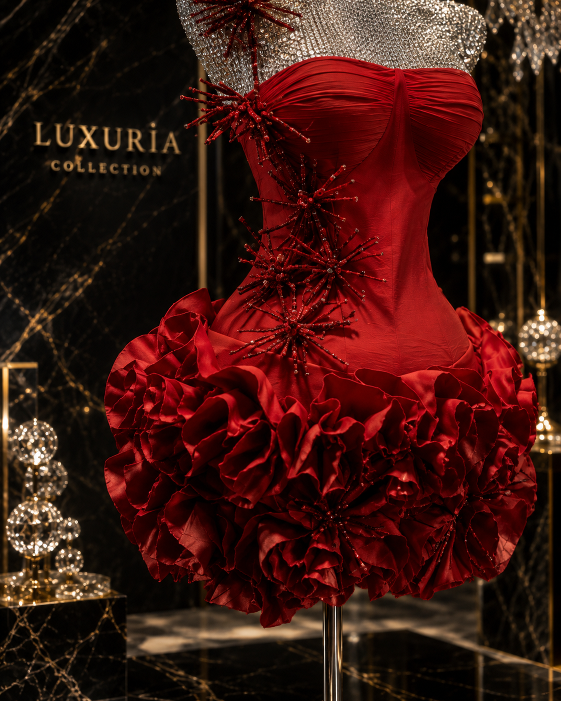 Ensemble Deux Pièces Halter Bandage Rouge — Tenue de Soirée Luxe