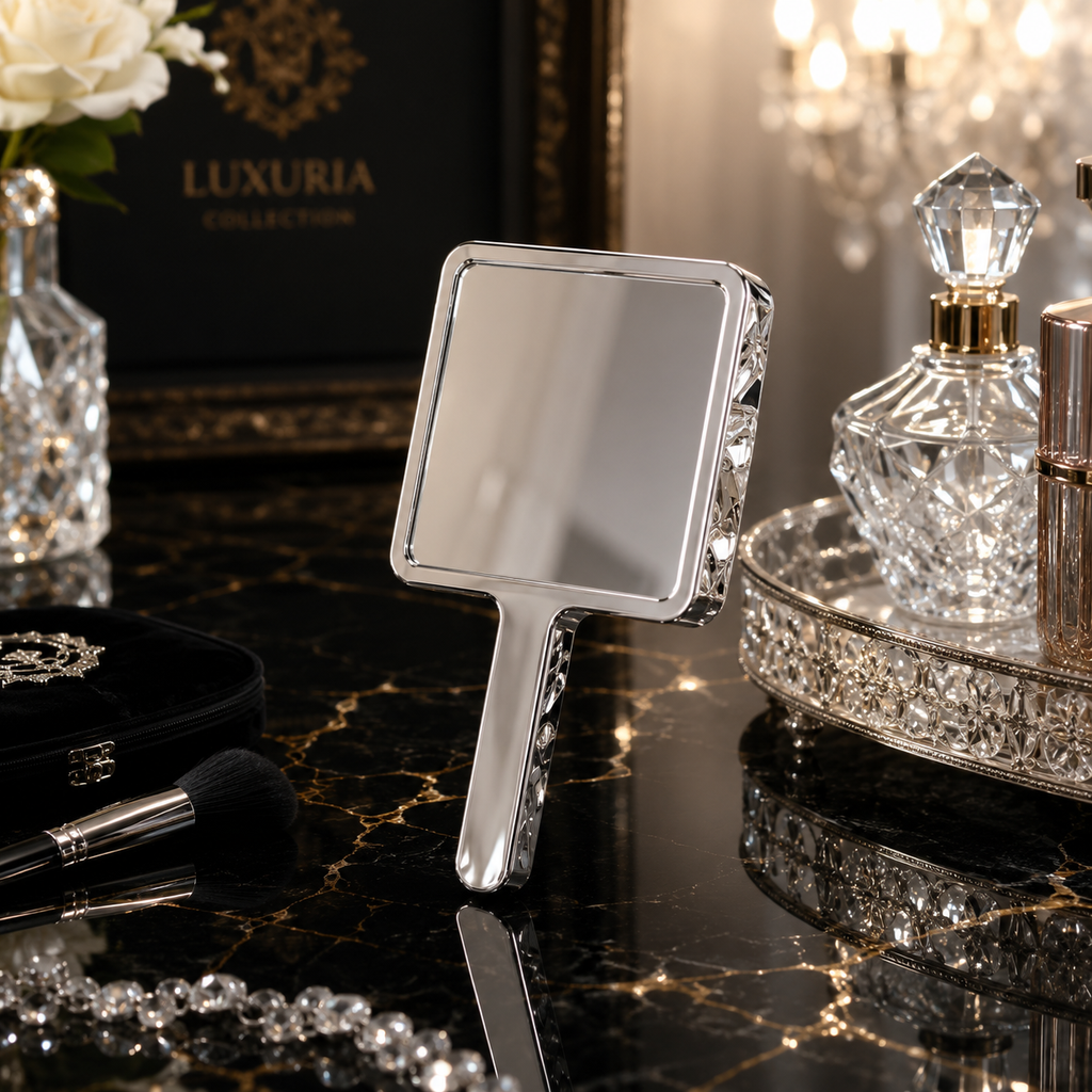 Miroir Coiffeuse À Main Électroplaqué — Haute Définition, Finition Chromée, 3 Tailles S / M / L