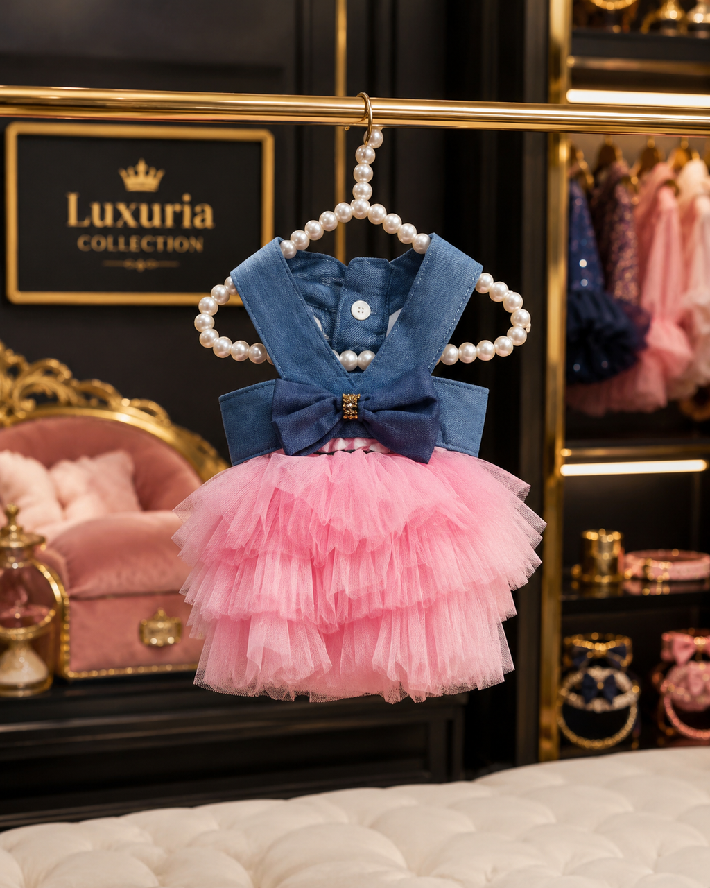 Robe Princesse en Tulle pour Chien & Chat – Style Rayé & Uni | Bleu , Rouge & Rose | XS à XXL