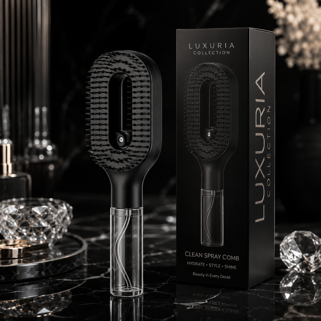 Brosse Vaporisateur 2-en-1 — Peigne Démêlant & Spray Hydratant, 7 Coloris, Style Salon