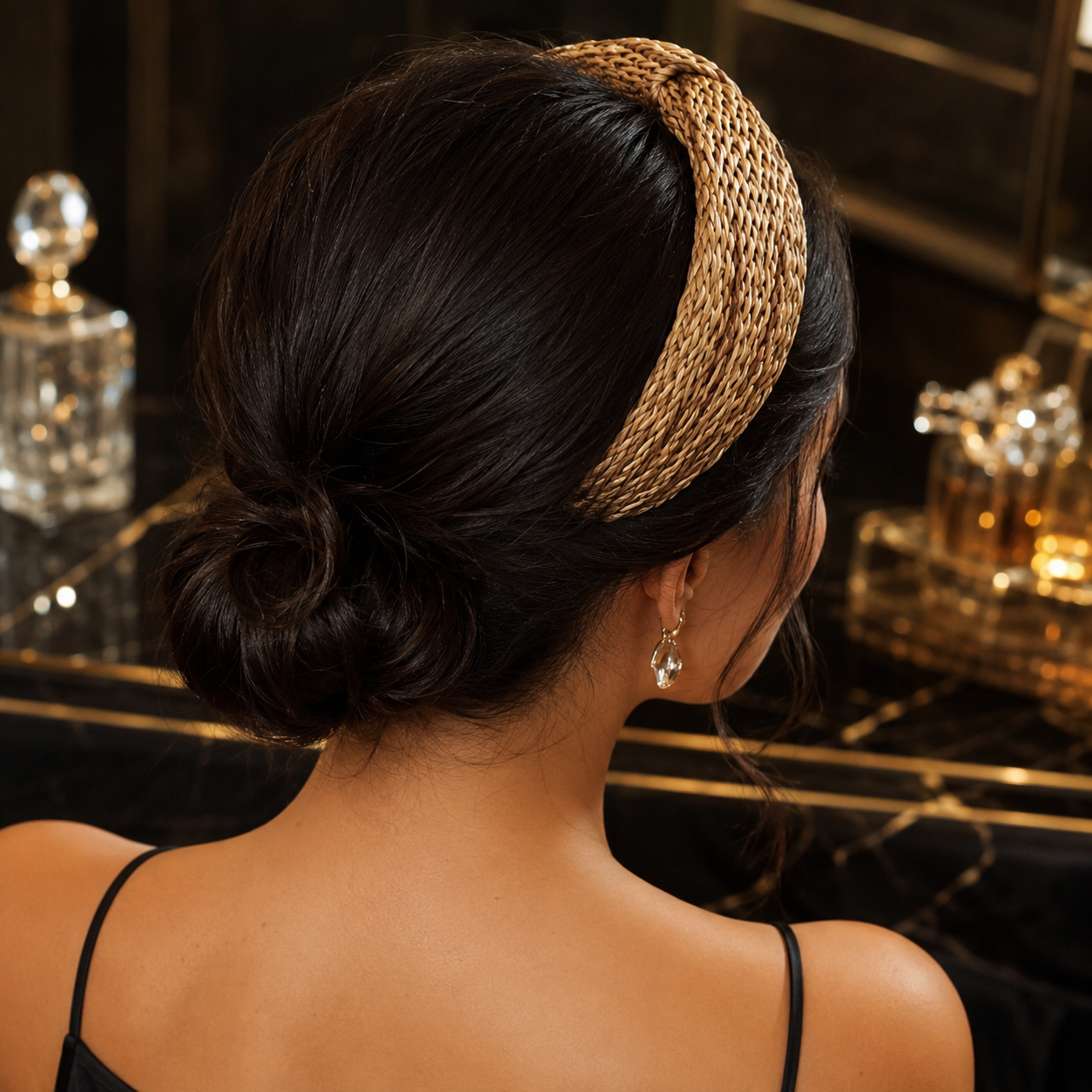 Serre-tête Doré Style Bohème — Tressé & Élégant
