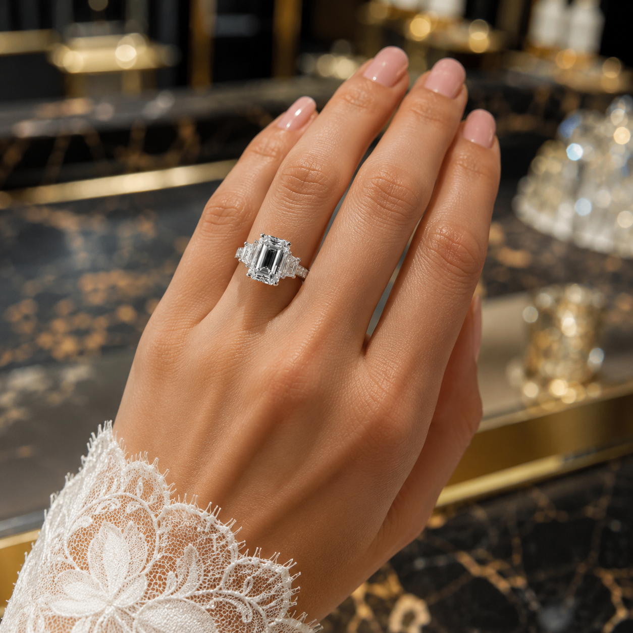 Bague de Mariée Cristal — Alliance Femme Style Moderne, Éclat Brillant & Élégance Nuptiale
