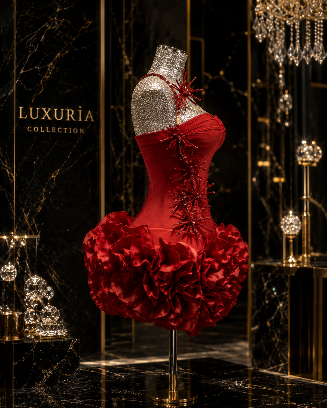Ensemble Deux Pièces Halter Bandage Rouge — Tenue de Soirée Luxe