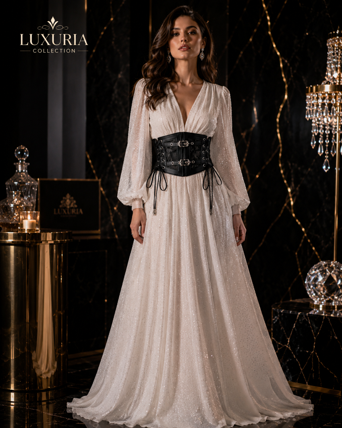Ceinture Corset Dentelle Gothique — Style Punk Rétro, Boucle Épingle, Élastique, 10cm