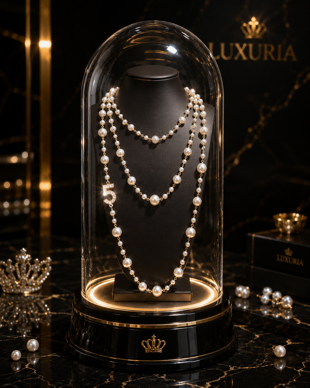 Collier Long Perles & Glands — Chaîne Sautoir Multi-Rangs, Style Luxe Intemporel