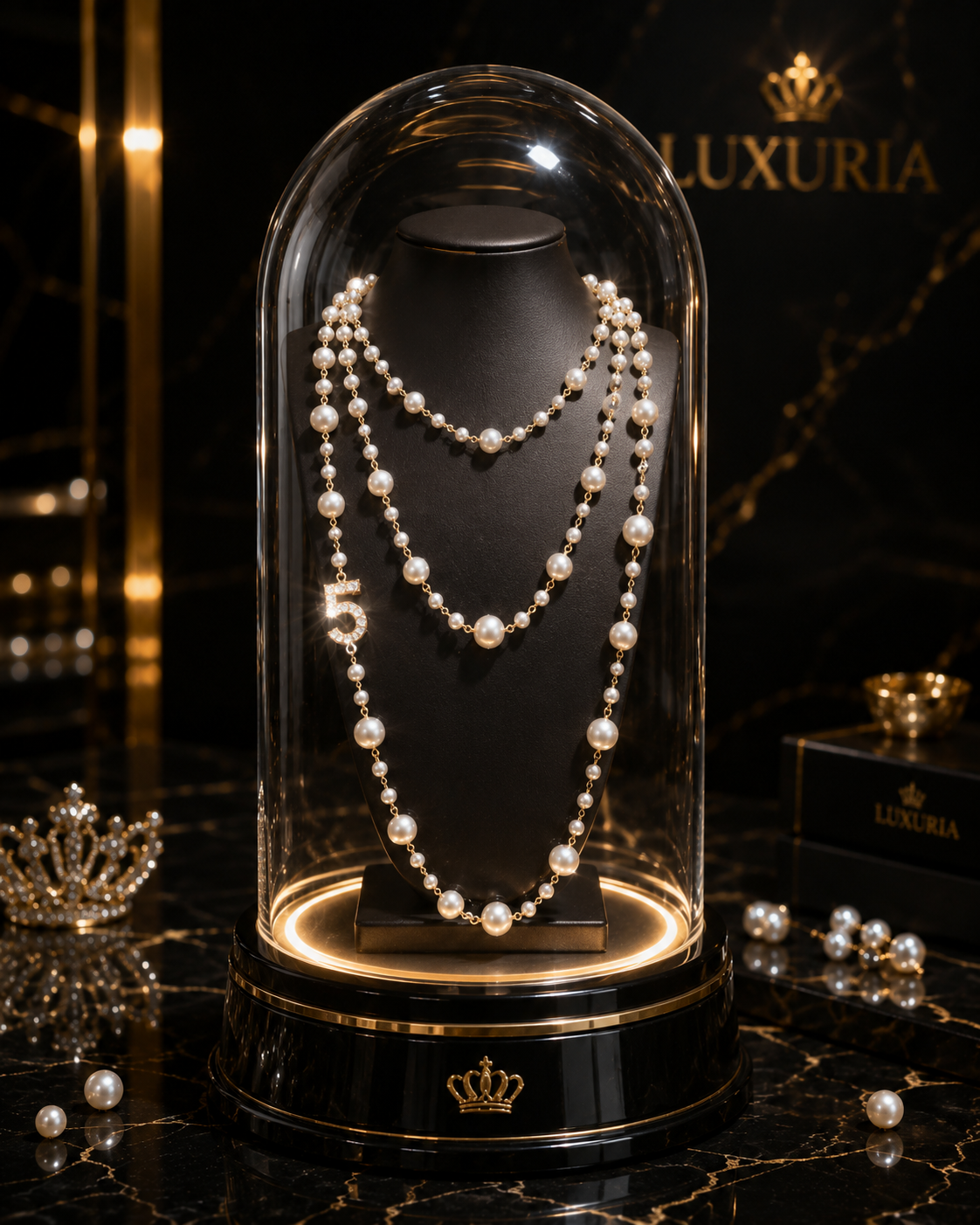 Collier Long Perles & Glands — Chaîne Sautoir Multi-Rangs, Style Luxe Intemporel