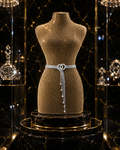 Ceinture Chaîne Strass & Cristaux — Anneau Argent, Réglable 65-90cm
