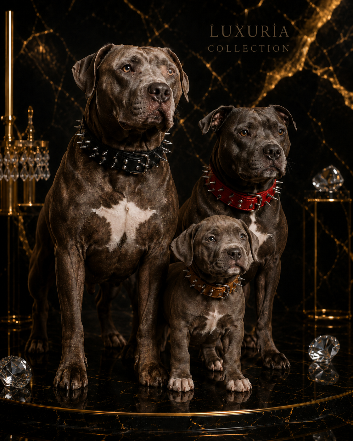 Collier Chien à Rivets – Cuir PU Résistant | Noir, Rouge & Marron | Tailles M à XXL