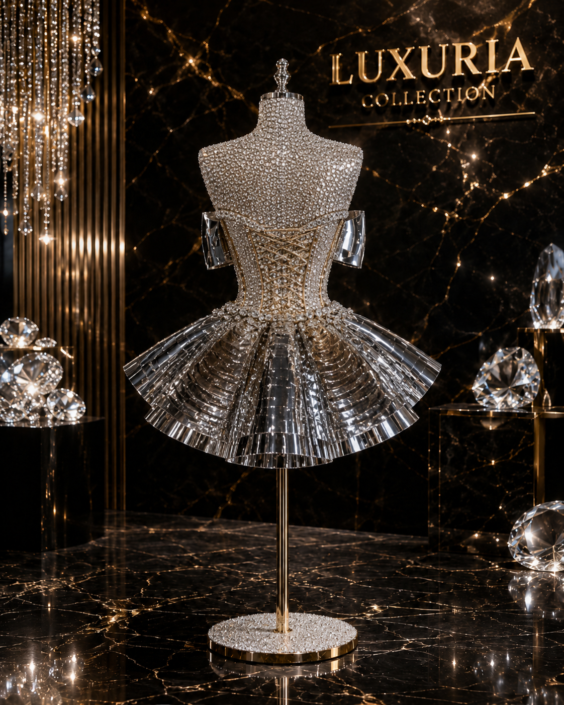 Robe Deux Pièces Sequins Argentés & Strass — Tenues de Soirée Luxe