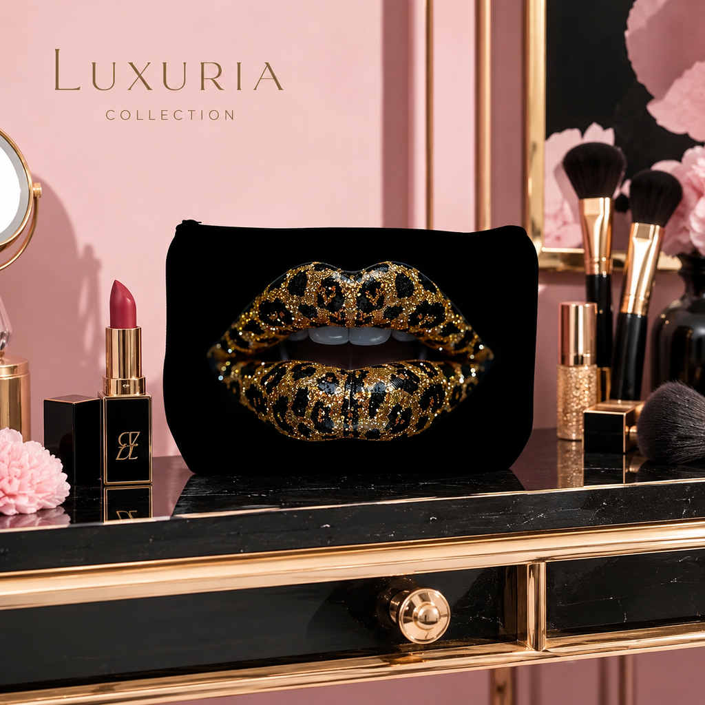 Trousse de Maquillage Léopard — Organisateur Beauté Multifonction, Fermeture Éclair, Idéale Voyage