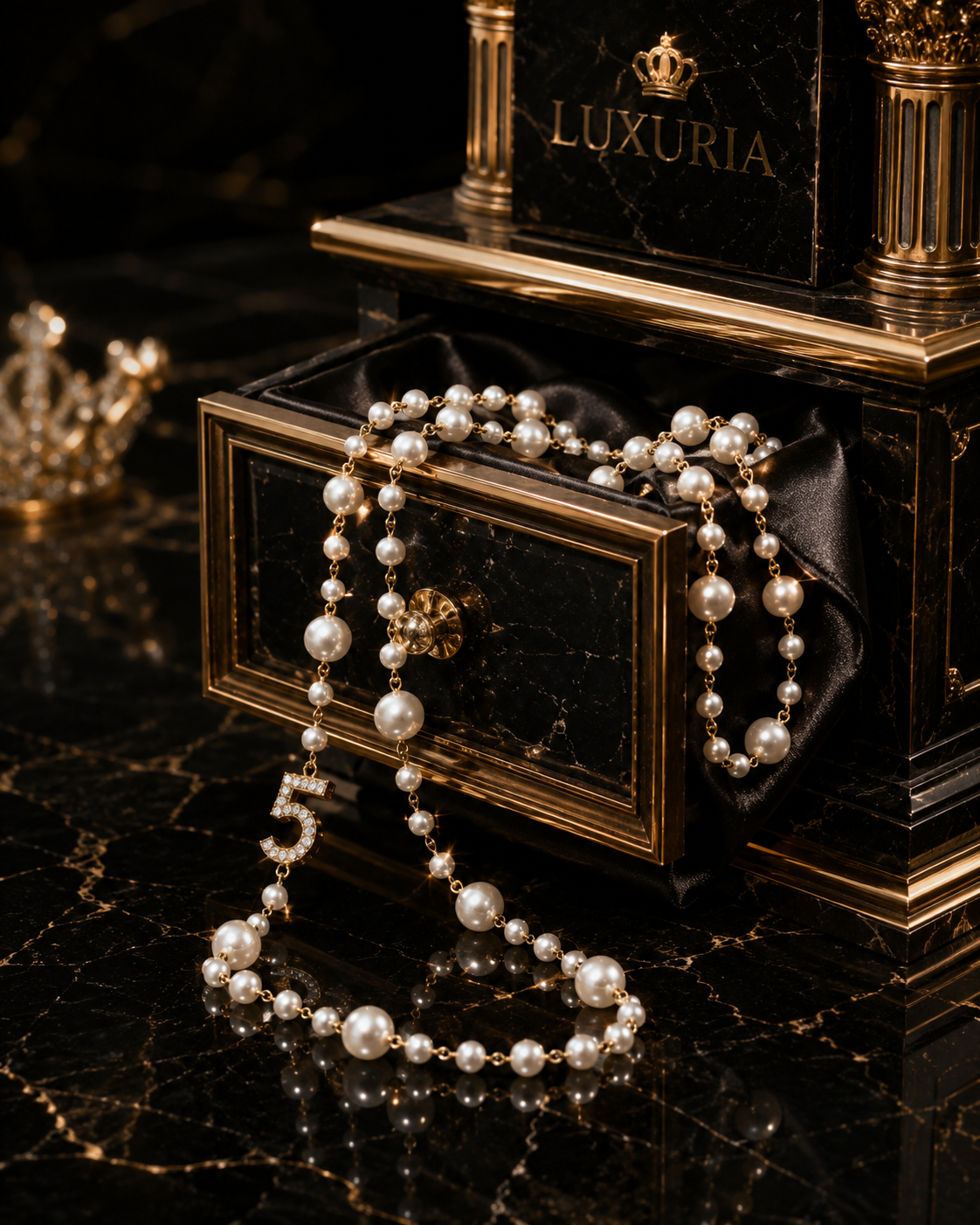 Collier Long Perles & Glands — Chaîne Sautoir Multi-Rangs, Style Luxe Intemporel