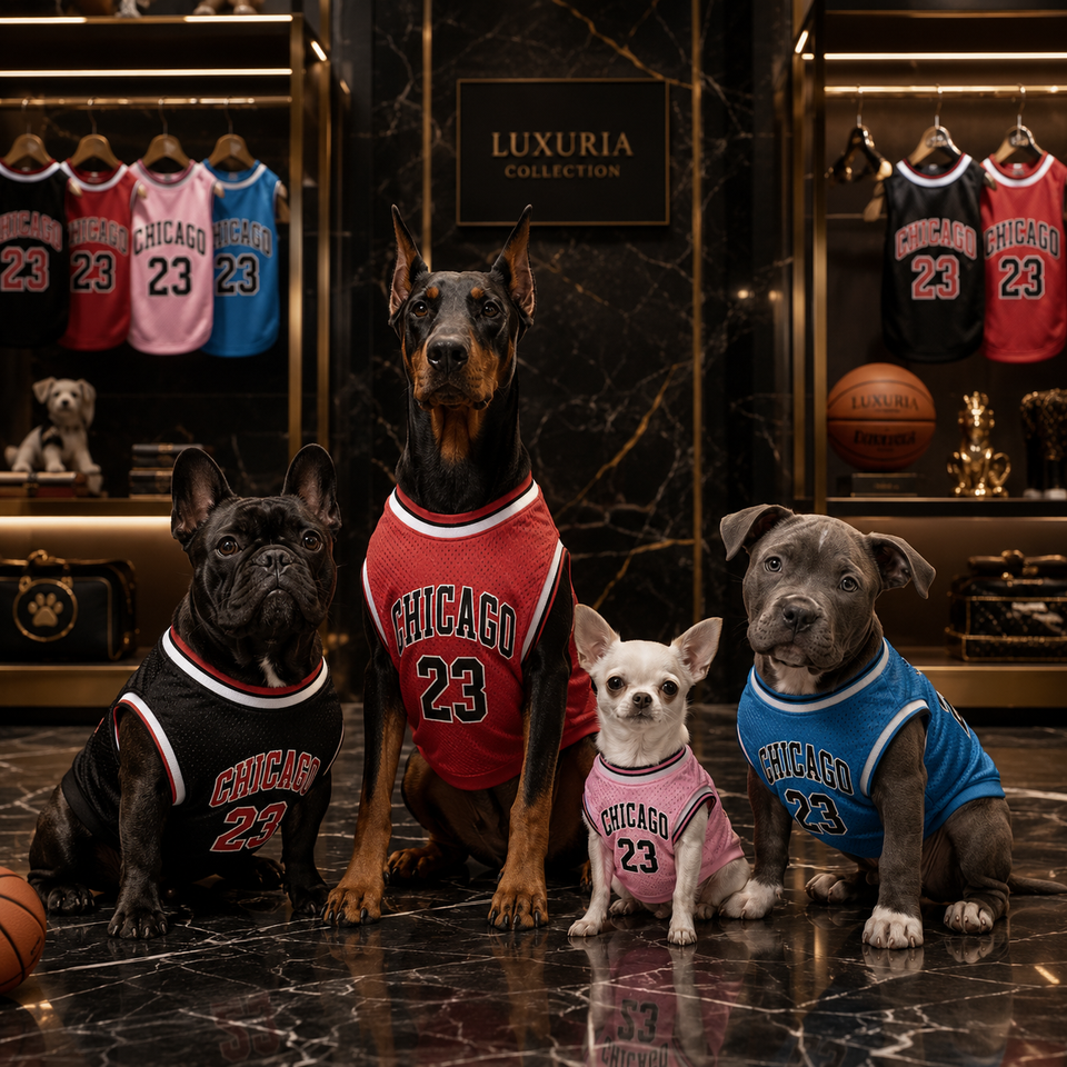Maillot de Basket pour Chien & Chat – Débardeur Sport Respirant | Noir, Rouge, Rose, Bleu | XS à XXL