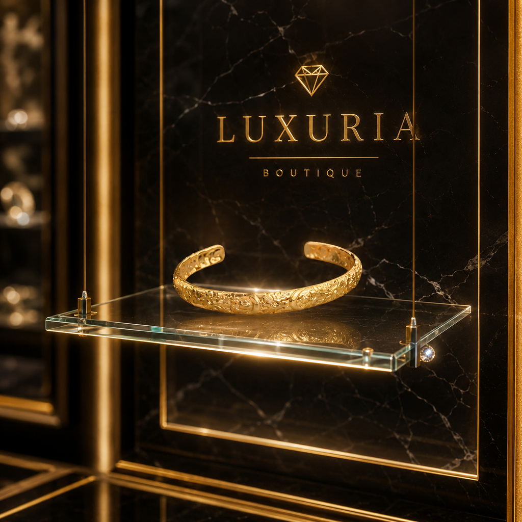 Jonc Céleste Doré — Bracelet Manchette Soleil, Lune & Étoiles en Acier Inoxydable Plaqué Or