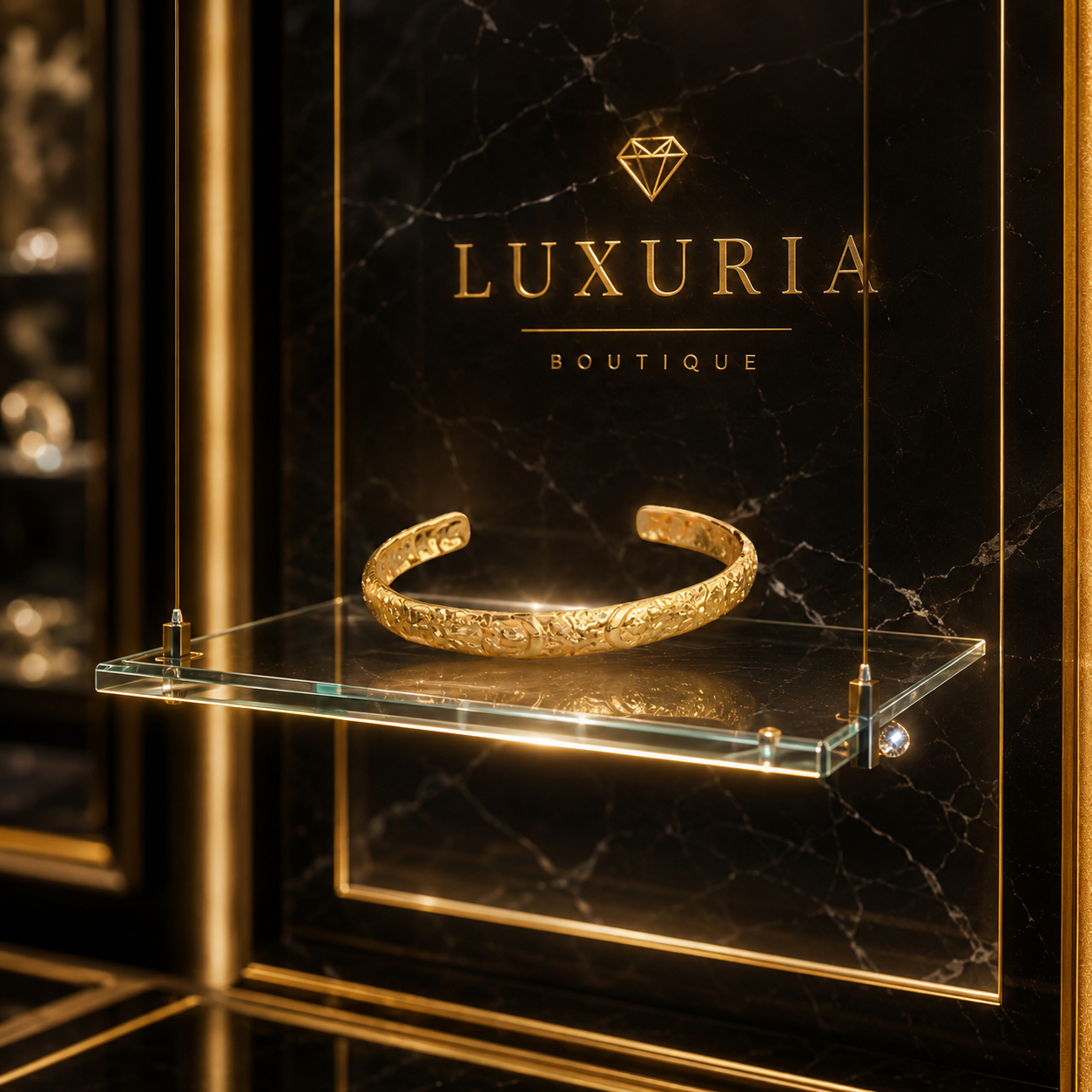 Jonc Céleste Doré — Bracelet Manchette Soleil, Lune & Étoiles en Acier Inoxydable Plaqué Or
