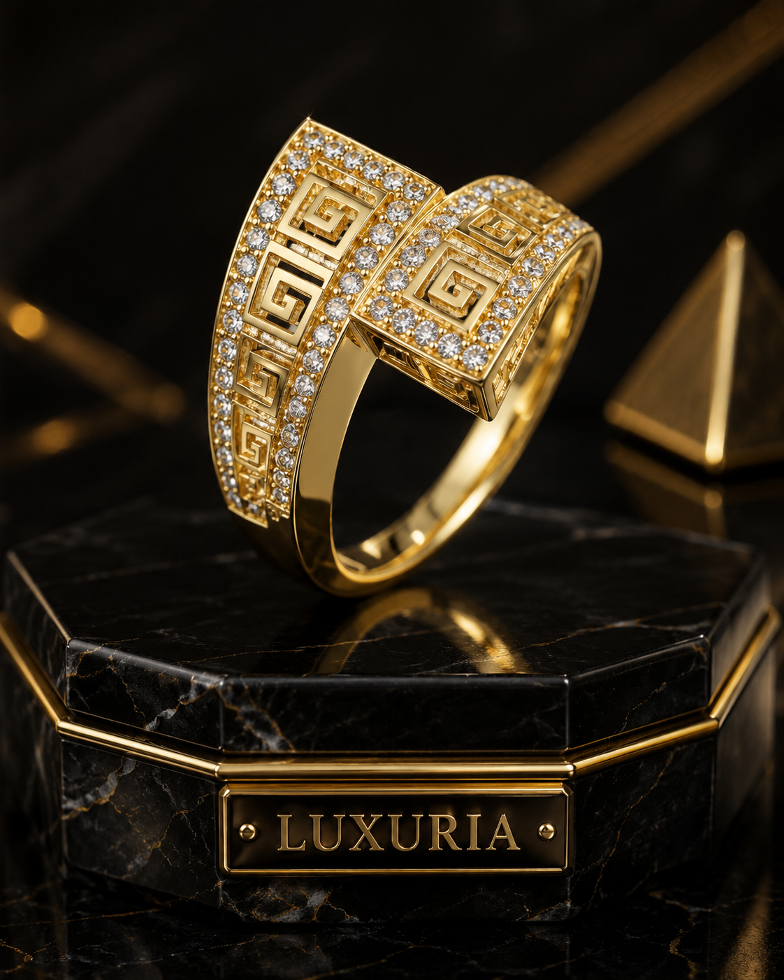 Bague Or Luxe — Zirconia Géométrique Serti Canal, Élégance Intemporelle