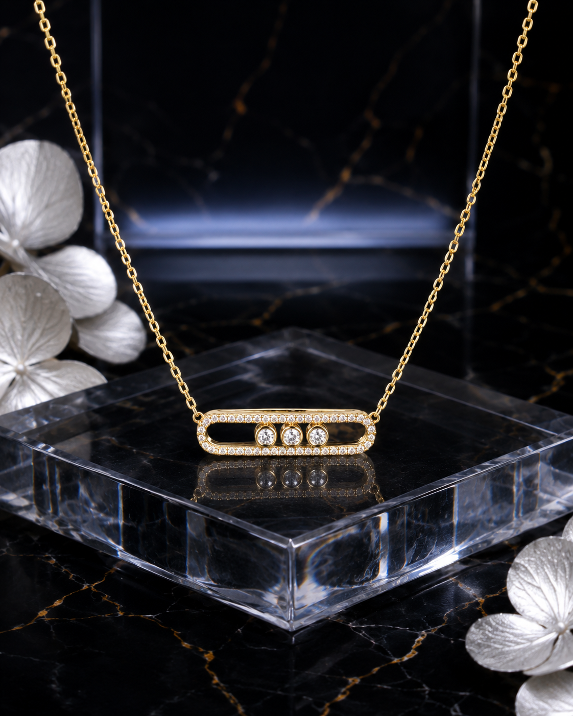 Parure Collier & Bague Zirconia — Acier Inoxydable Plaqué Or 18K, Éclat Luxe