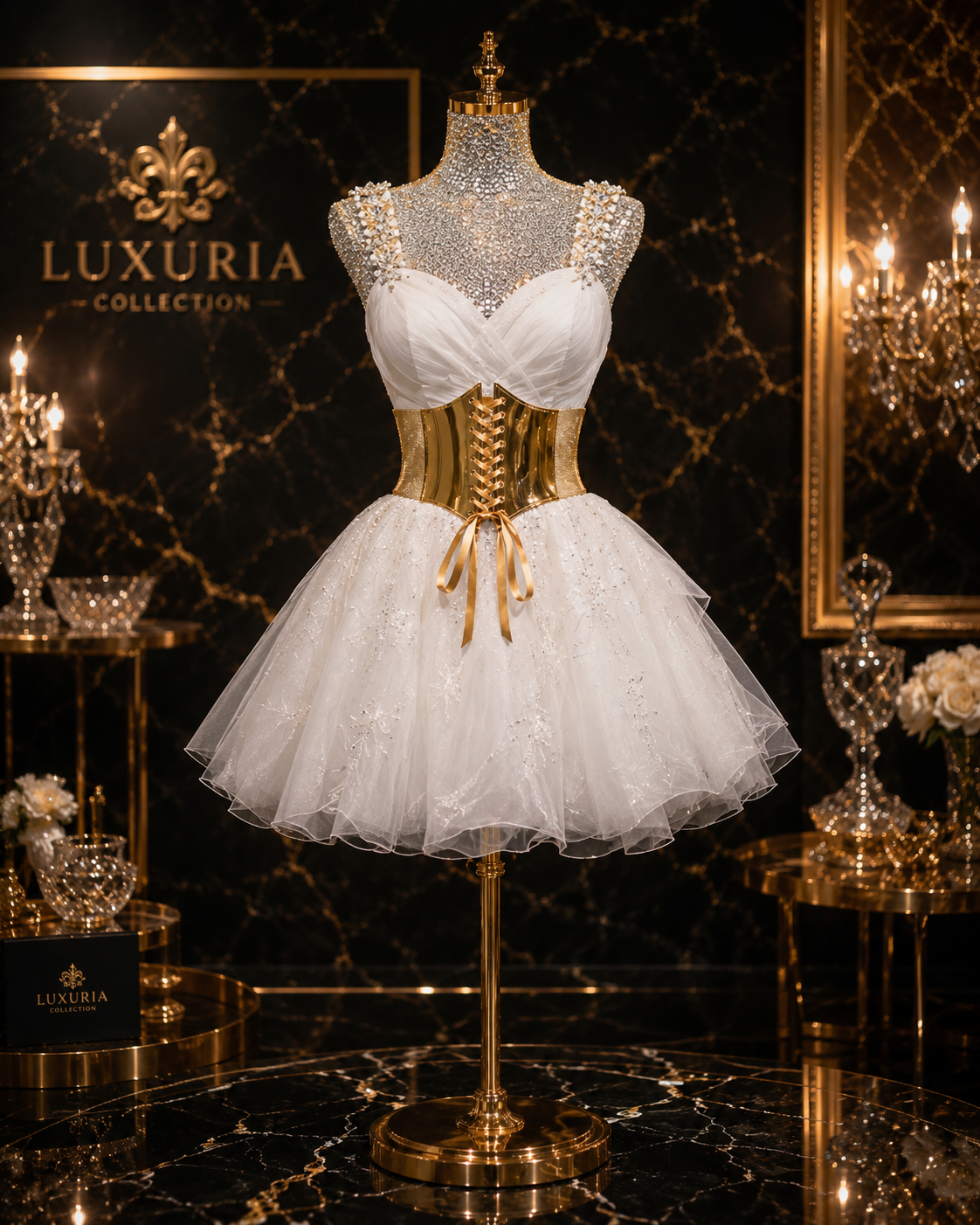 Ceinture Corset Large Dorée — Cuir PU Élastique, Style Luxe Vintage, Taille 60-80cm