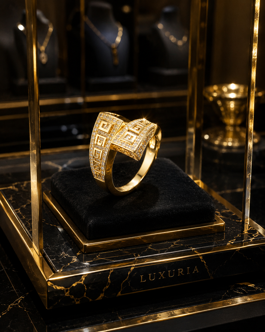 Bague Or Luxe — Zirconia Géométrique Serti Canal, Élégance Intemporelle