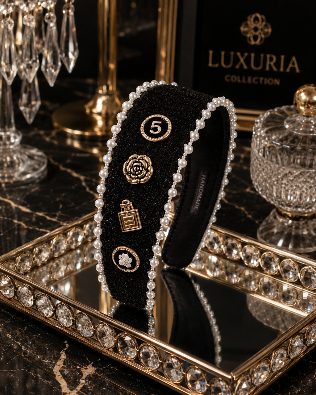 Serre-tête Perles & Cristaux – Style Coréen Élégant