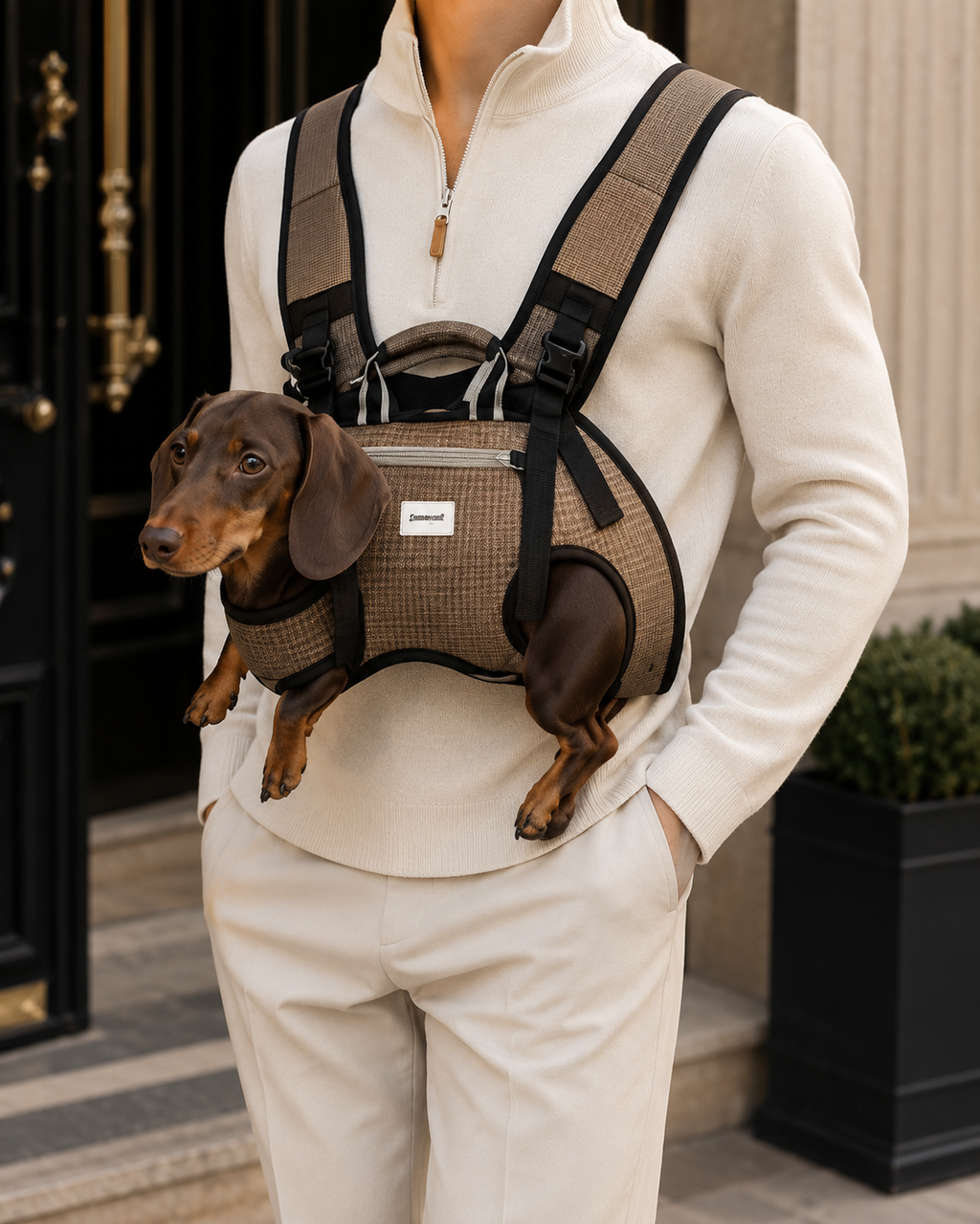 Sac Bandoulière Horizontal Chien & Chat – Soie de Glace Rafraîchissante | Protection Colonne