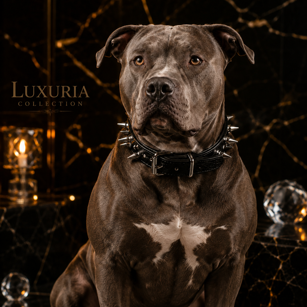 Collier Chien à Rivets – Cuir PU Résistant | Noir, Rouge & Marron | Tailles M à XXL