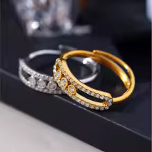 Parure Collier & Bague Zirconia — Acier Inoxydable Plaqué Or 18K, Éclat Luxe