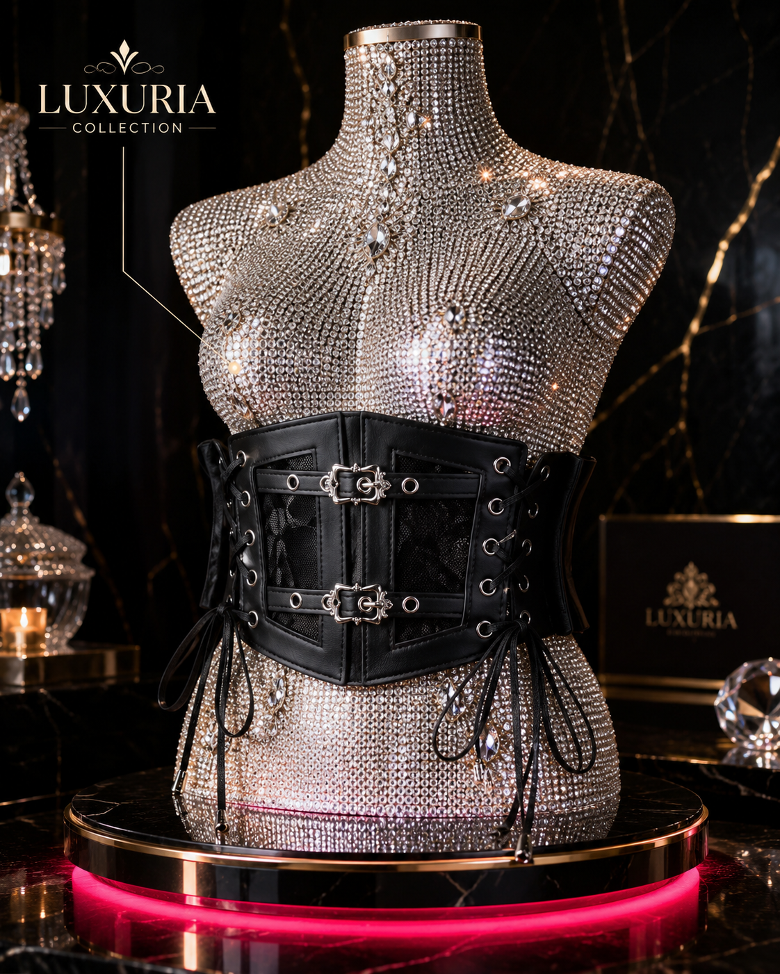 Ceinture Corset Dentelle Gothique — Style Punk Rétro, Boucle Épingle, Élastique, 10cm