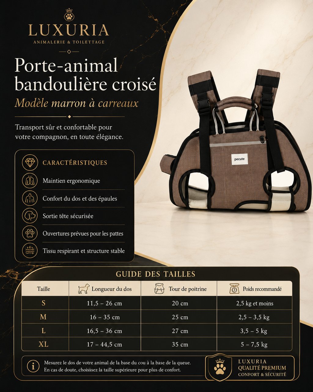 Sac Bandoulière Horizontal Chien & Chat – Soie de Glace Rafraîchissante | Protection Colonne