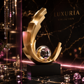 Figurine Voilier Doré en Résine — Ornement Luxe pour Salon & Bureau