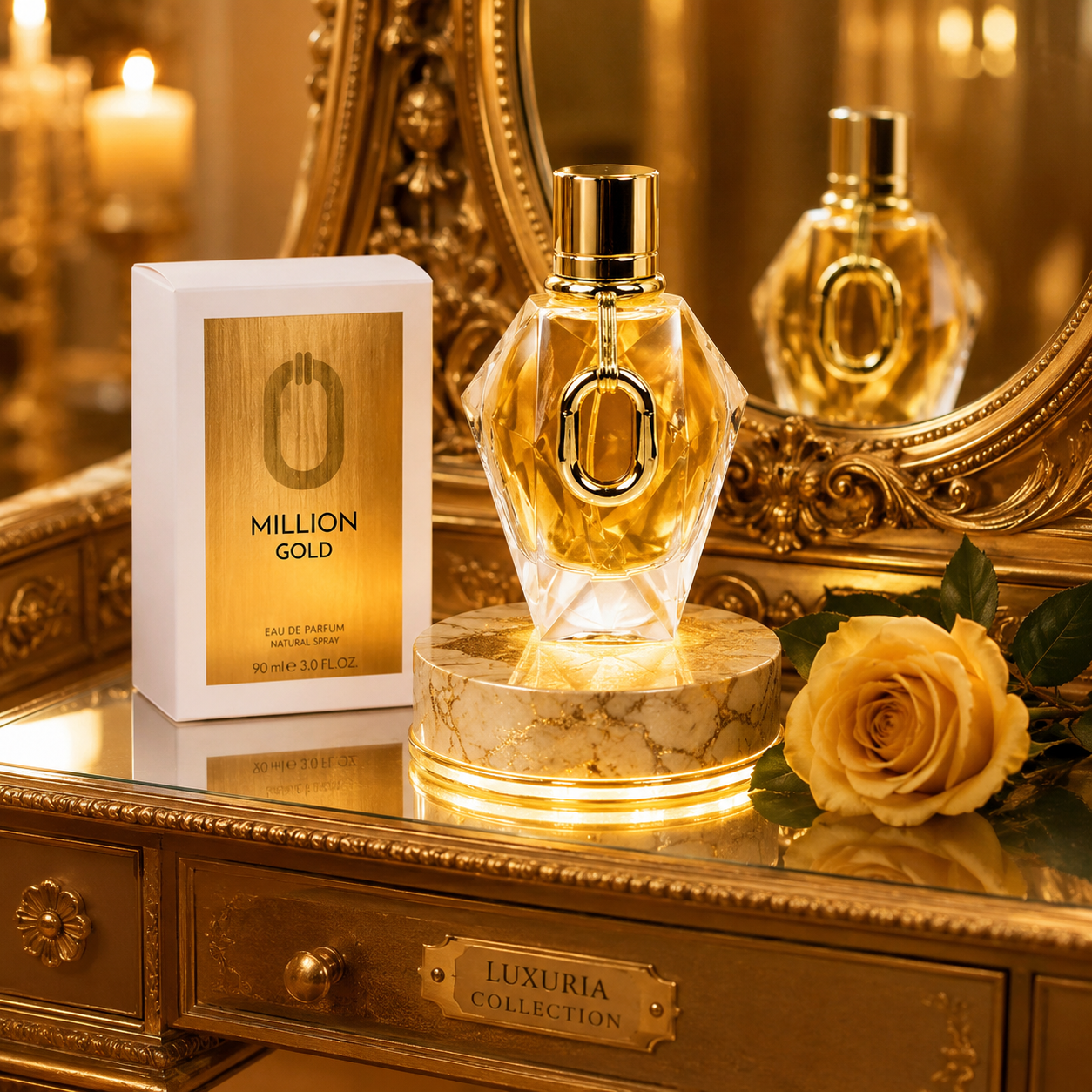 Million Gold – Eau de Parfum Orientale Florale pour Femme | Rose, Oud & Patchouli | 100 ml