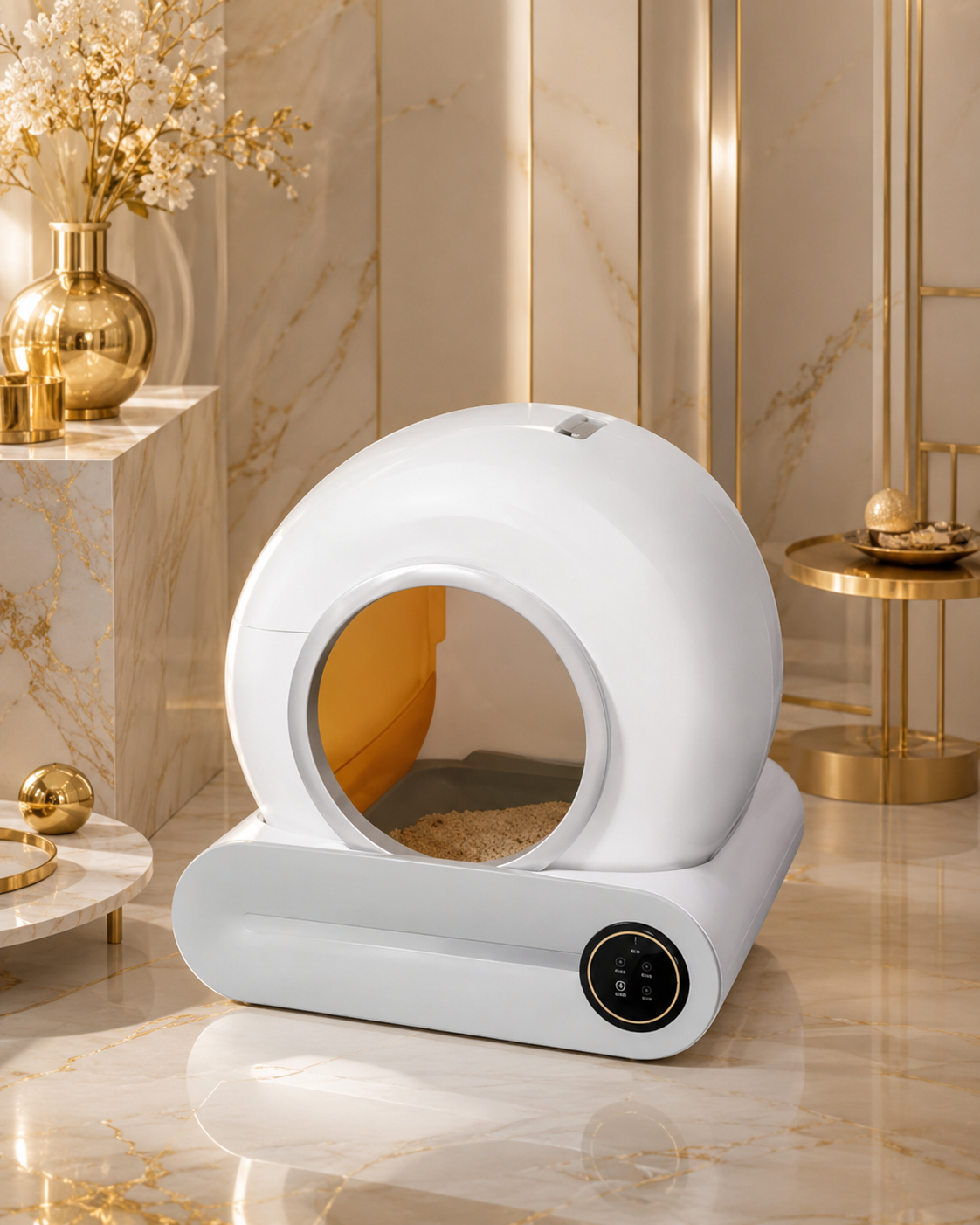 Litière Autonettoyante Connectée pour Chat – 65L | WiFi & App | Nettoyage Automatique