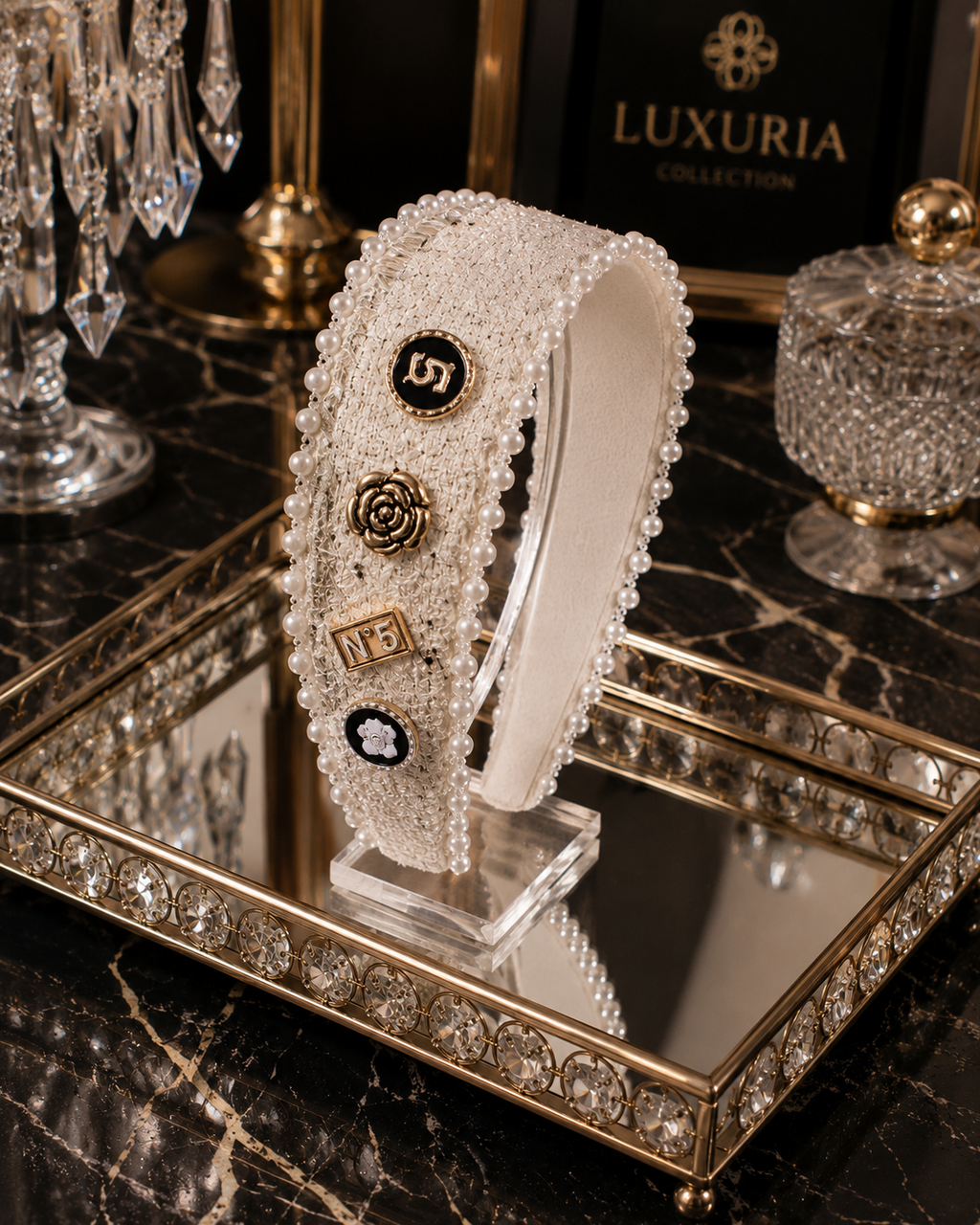 Serre-tête Perles & Cristaux – Style Coréen Élégant