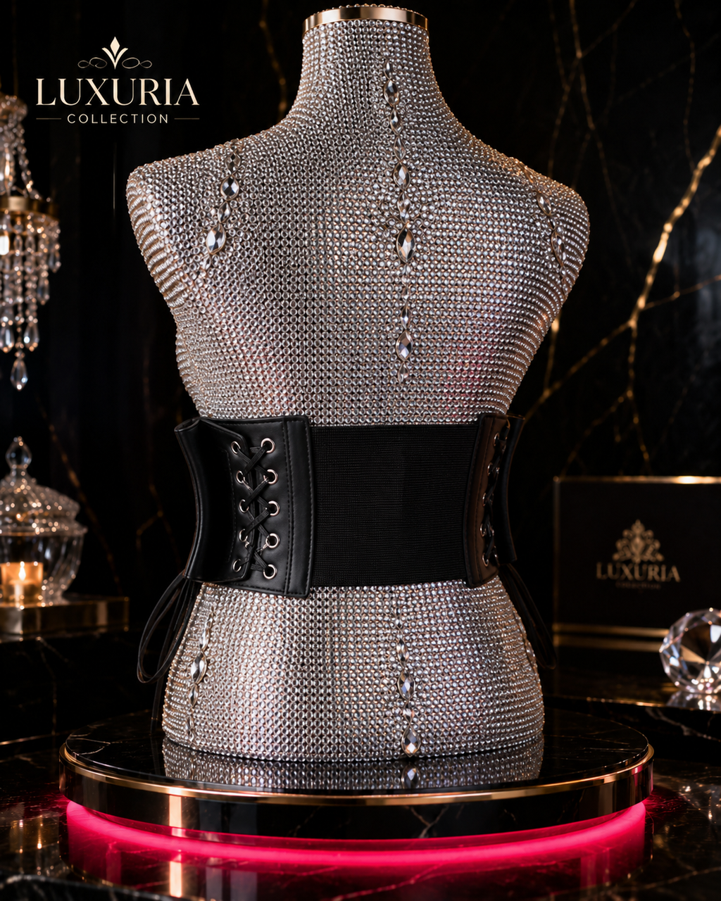 Ceinture Corset Dentelle Gothique — Style Punk Rétro, Boucle Épingle, Élastique, 10cm