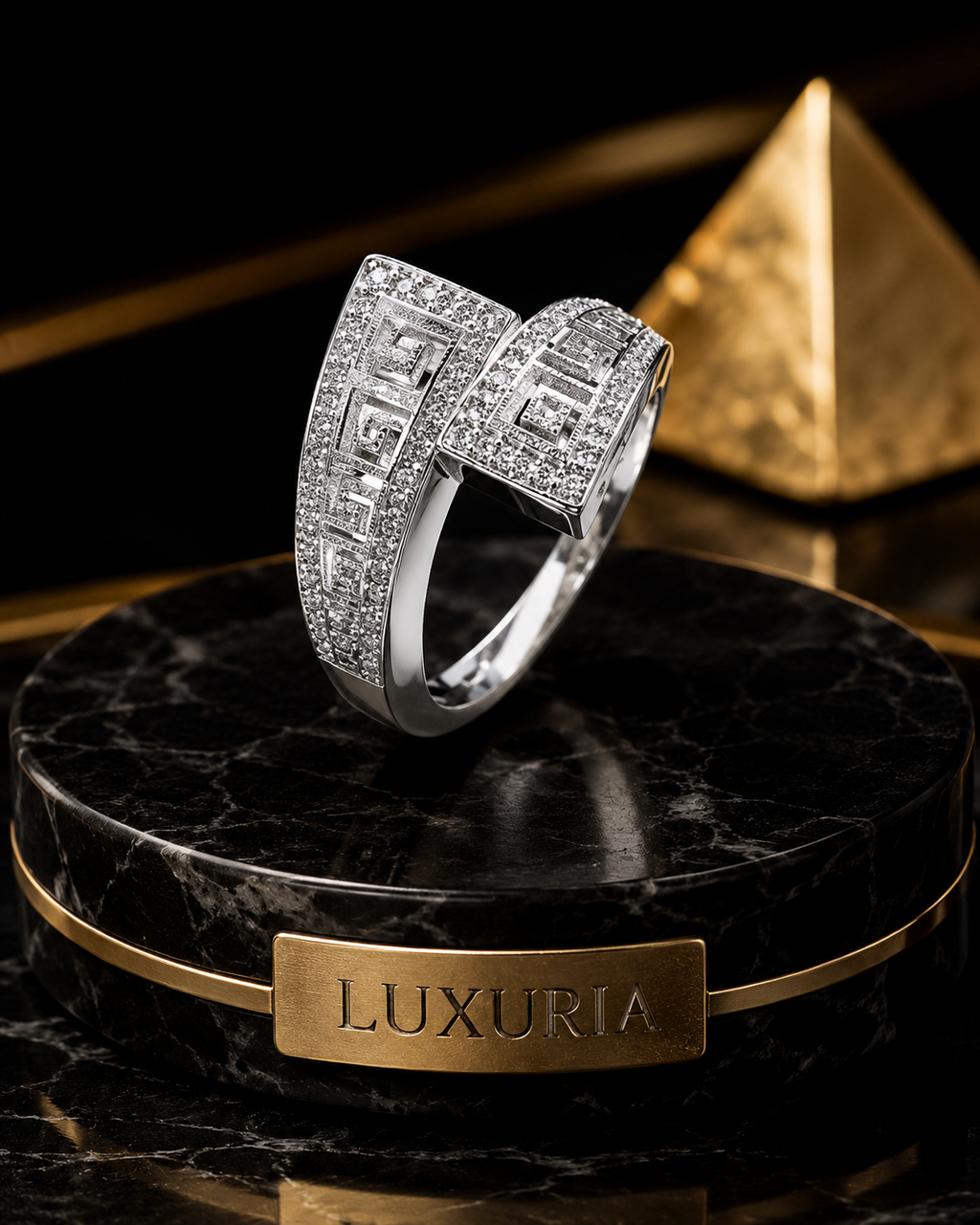 Bague Or Luxe — Zirconia Géométrique Serti Canal, Élégance Intemporelle