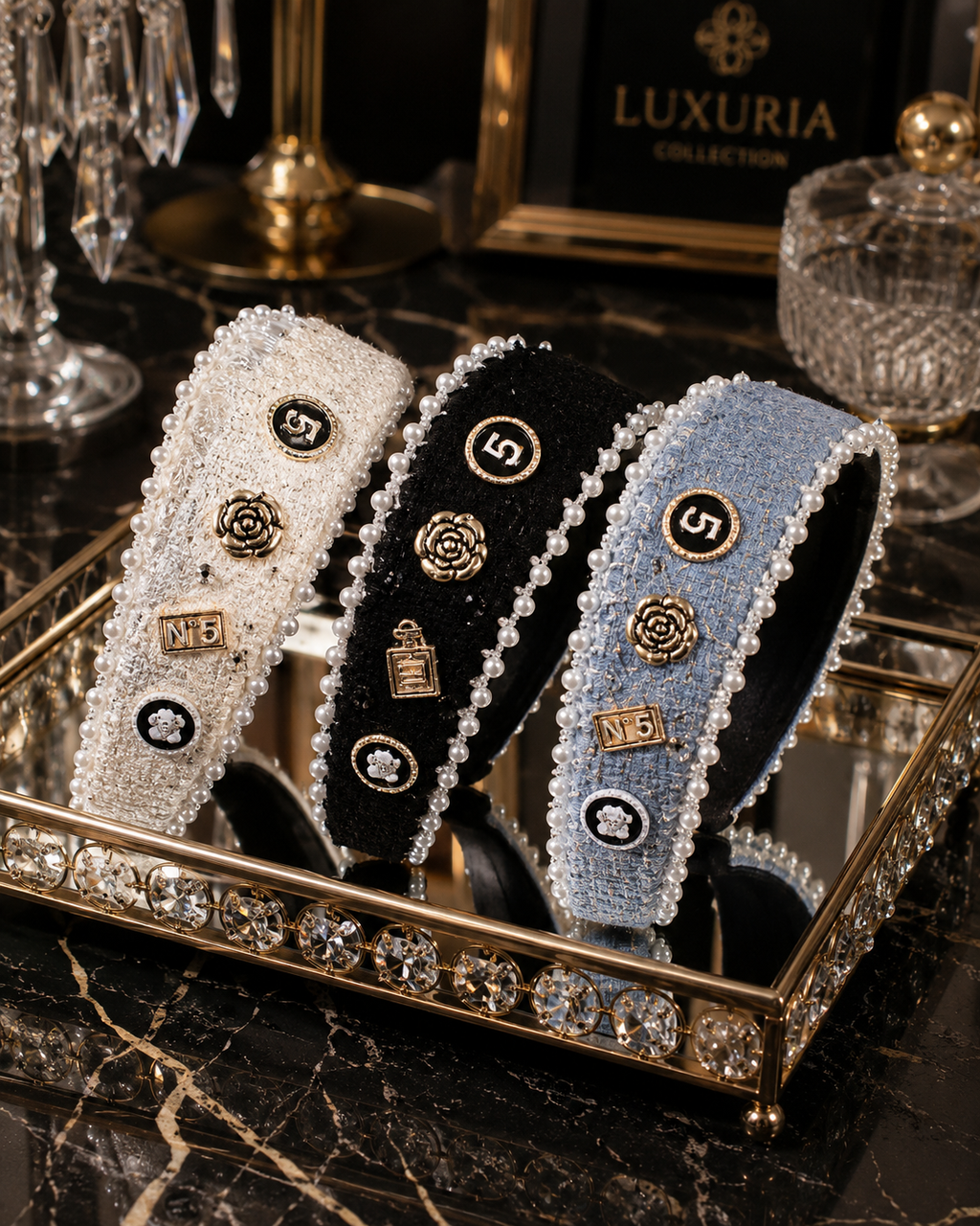 Serre-tête Perles & Cristaux – Style Coréen Élégant