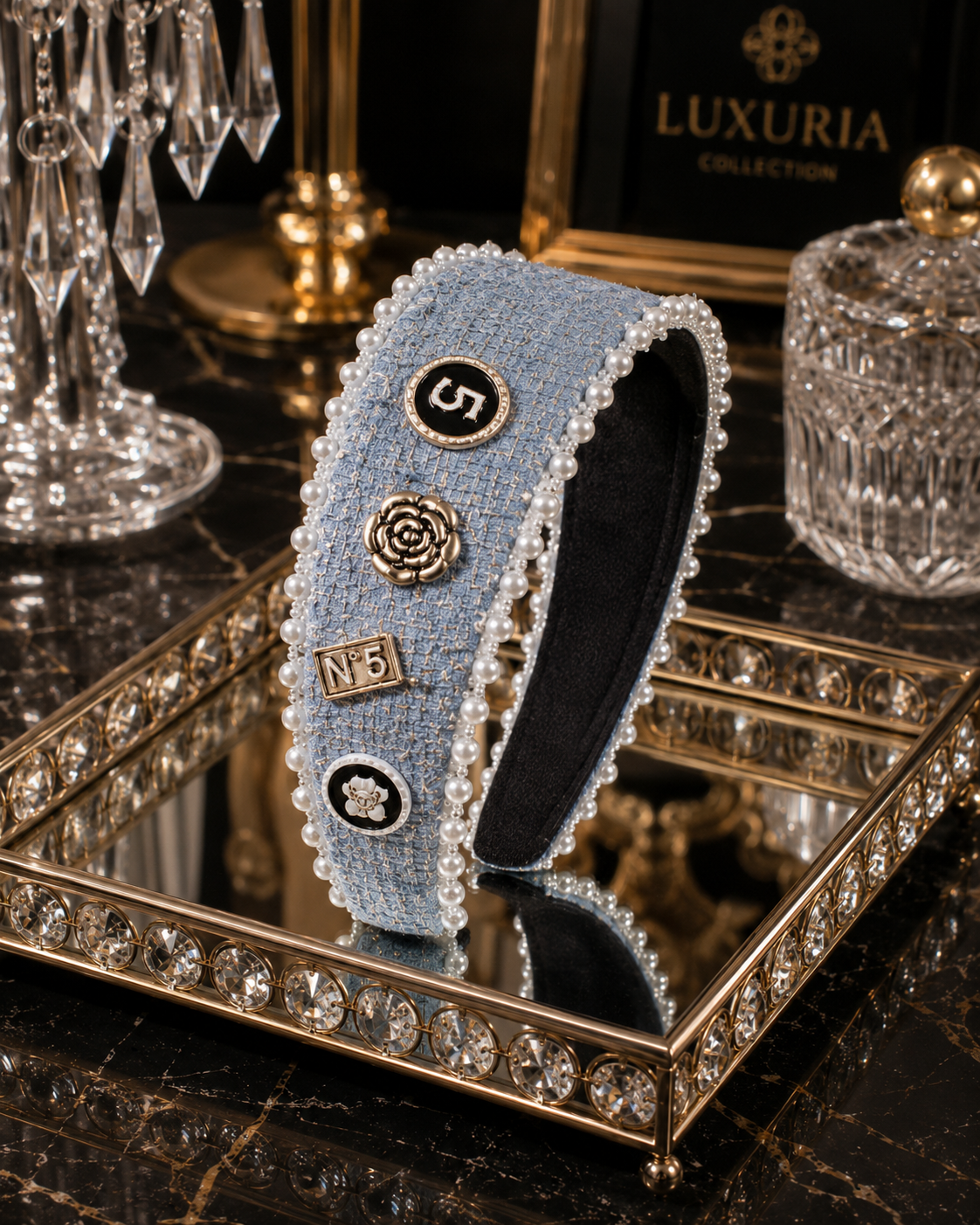 Serre-tête Perles & Cristaux – Style Coréen Élégant