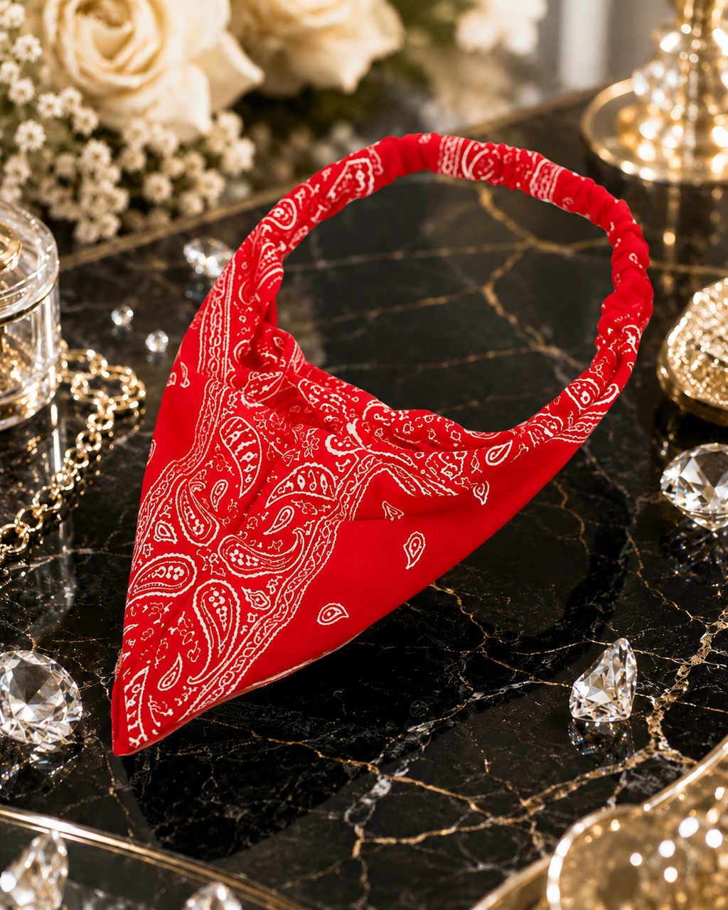 Bandeau Bohème Paisley — Bleu, Noir, Rouge ou Blanc