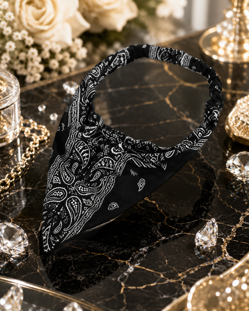 Bandeau Bohème Paisley — Bleu, Noir, Rouge ou Blanc