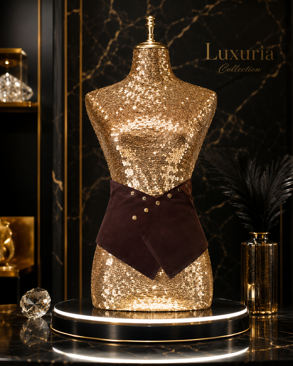 Ceinture Ultra-Large Suède Marron — Style Maillard Rétro Luxe, Boucle Épingle, 20cm x 100cm