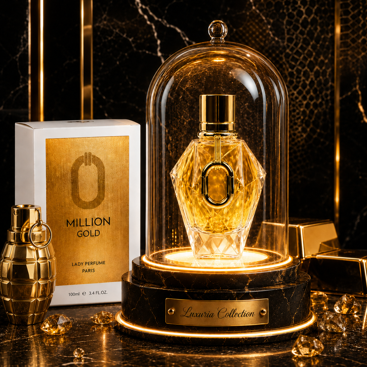Million Gold – Eau de Parfum Orientale Florale pour Femme | Rose, Oud & Patchouli | 100 ml